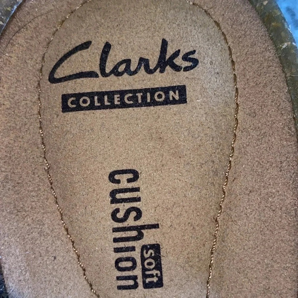 CLARKS COLLECTION Cushion Soft wedges basket weave look velcro closures size 9 - Picture 8 of 9